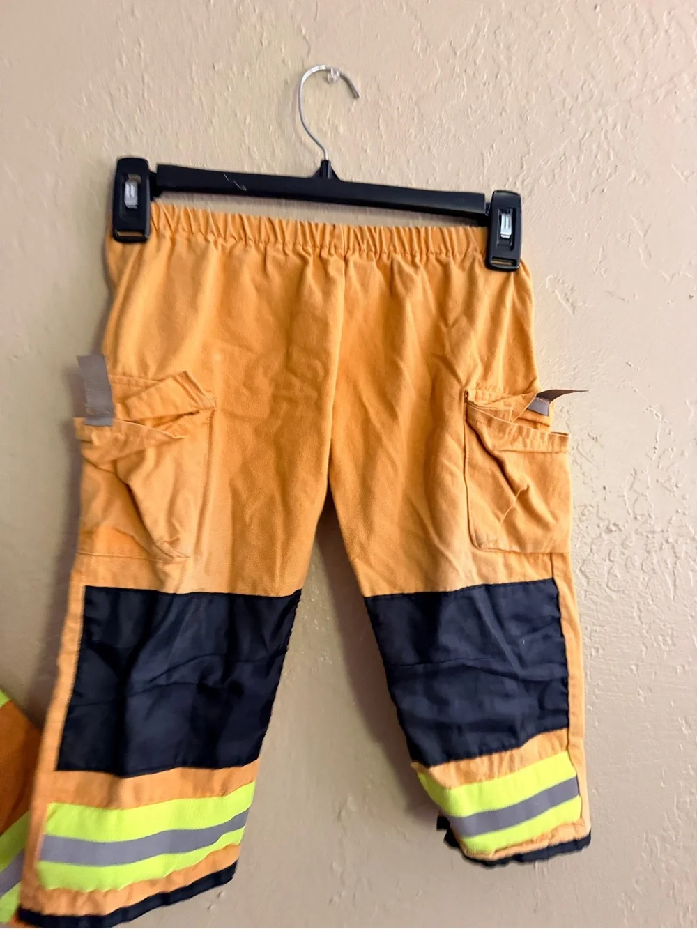 Kids Orange Firefighter Costume Jacket & Pants Set